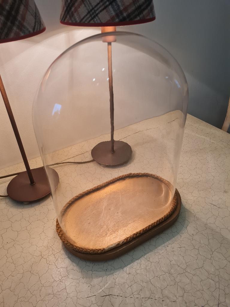 Antieke ovale stolp met houten onderbord, Heikant 21 Kaatsheuvel, Belle Vieille Brocante, Ophalen of Verzenden, Zo goed als nieuw