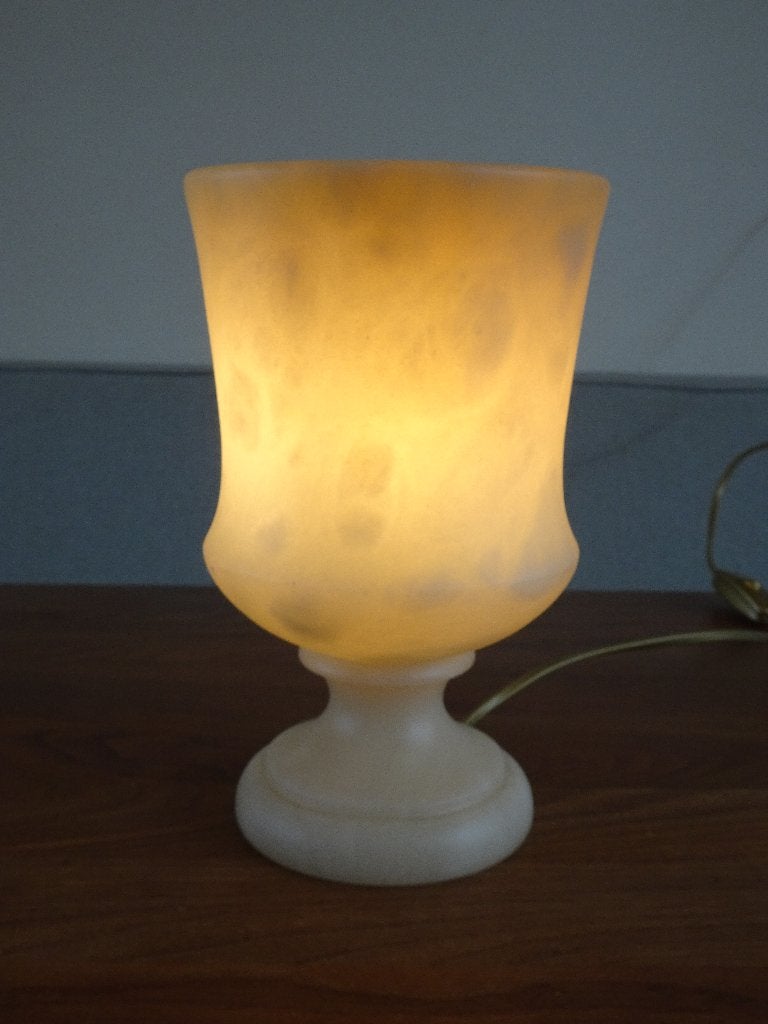 Vintage massieve Albast lamp (natuursteen), Antiek en Kunst, Ophalen of Verzenden