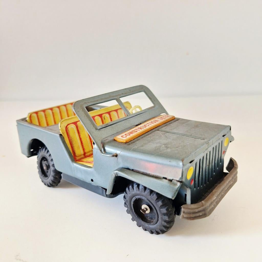 Antieke japanse blikken construction Jeep, Antiek en Kunst, Antiek | Speelgoed, Ophalen of Verzenden