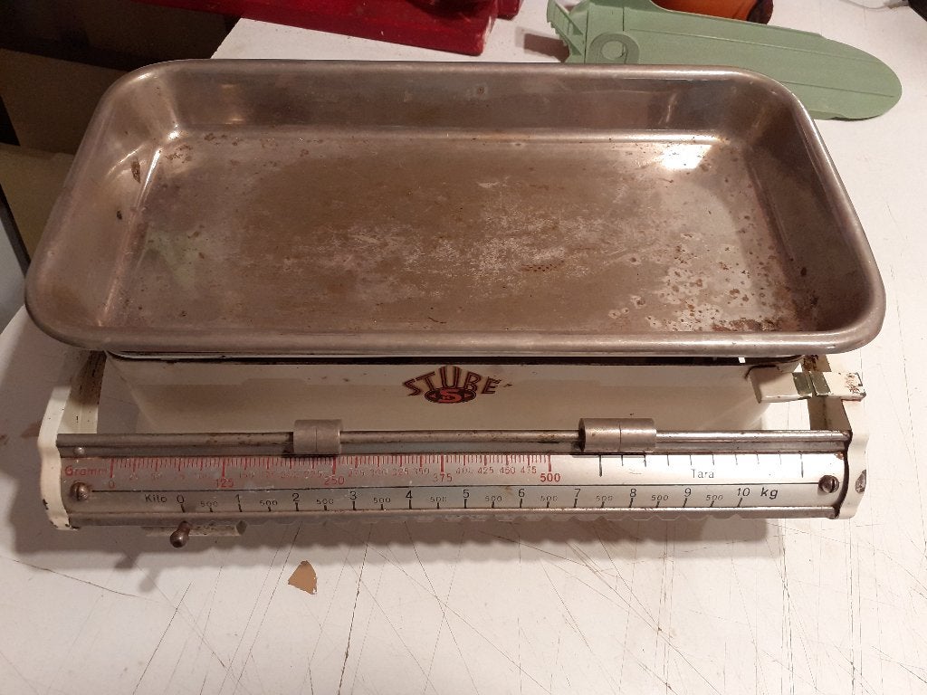 Vintage keukenweegschaal, Ophalen of Verzenden, Metaal, Wit, Overige merken