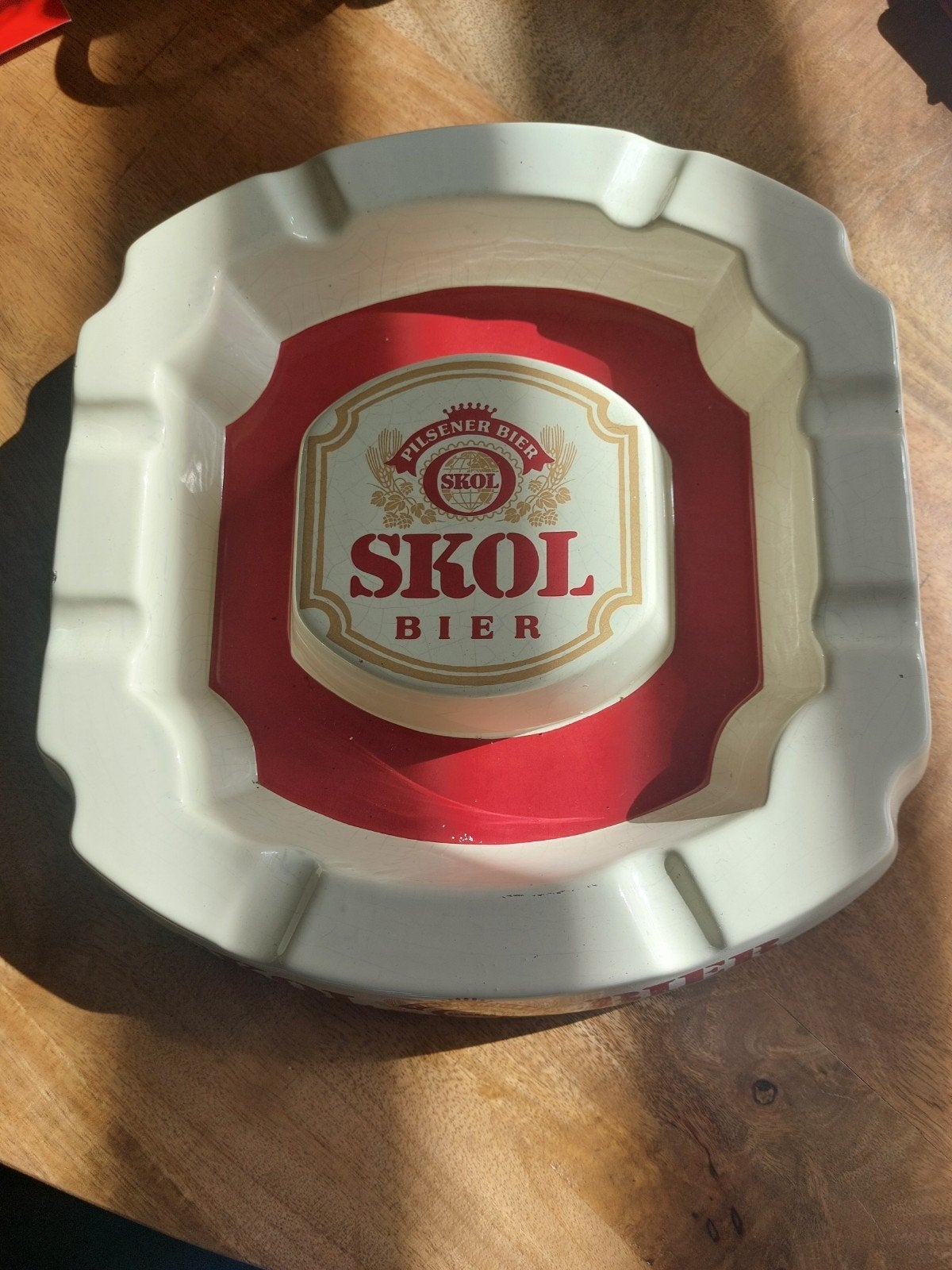 Vintage Skol Bier asbak - Flora Keramiek - 26 cm, Antiek en Kunst, Ophalen of Verzenden