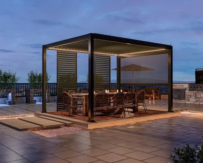 Elektrisch 400x300 lamellen overkapping - GRATIS LED, Tuin en Terras, Overkappingen, Ophalen of Verzenden, Nieuw, Veranda