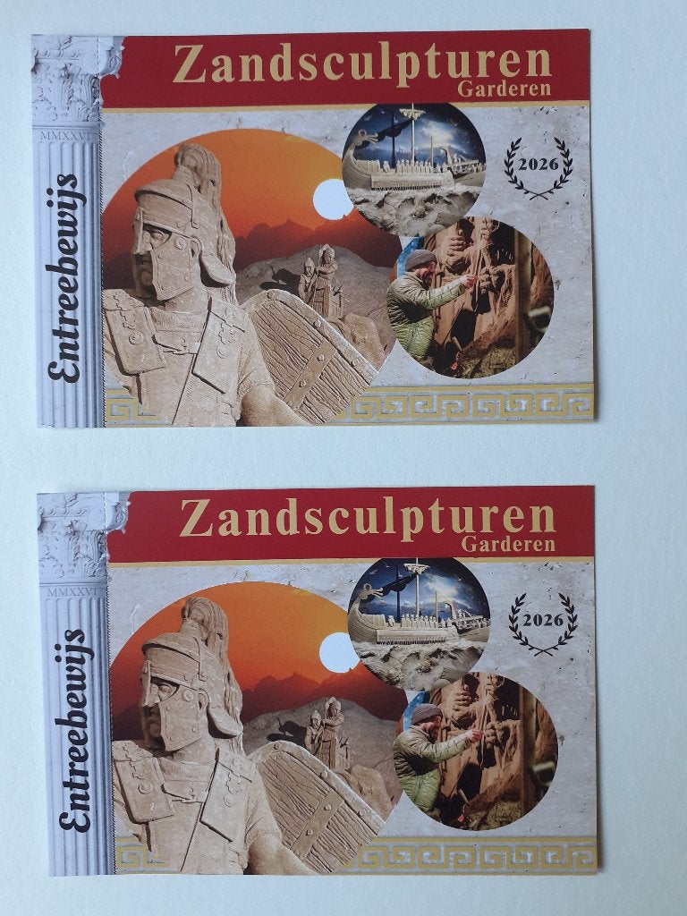Entree kaartjes voor zandsculpturen Garderen, Tickets en Kaartjes, Twee personen, Overige soorten, Overige typen