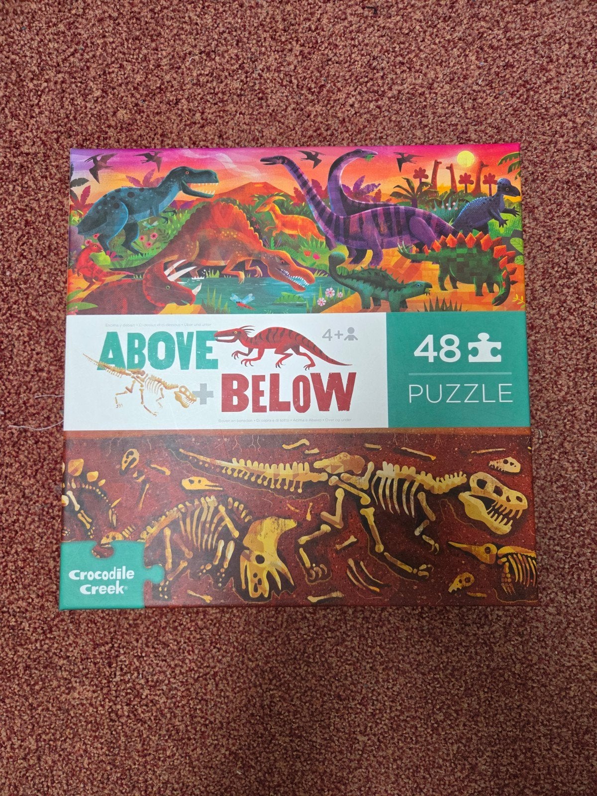 Crocodile Creek Above + Below Dinosaurus Puzzel 48 stukjes, Ophalen, 10 tot 50 stukjes, Nieuw, 4 tot 6 jaar
