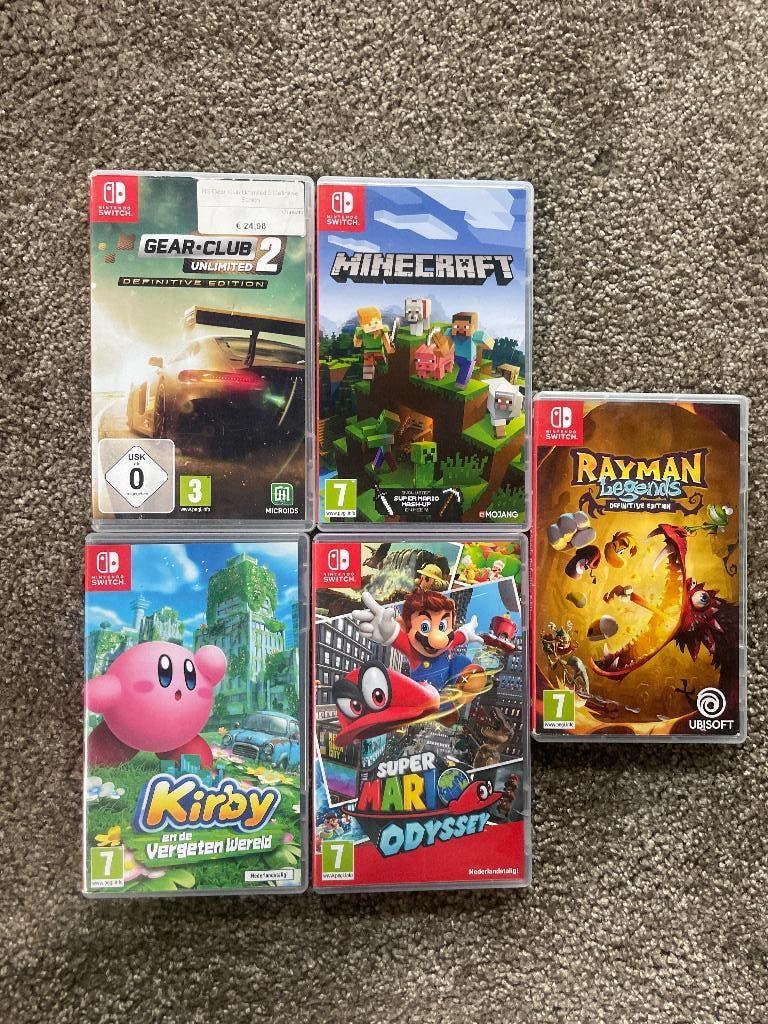 Nintendo switch bundel met 7 spellen, Met games, Ophalen of Verzenden, Zo goed als nieuw, Switch Original