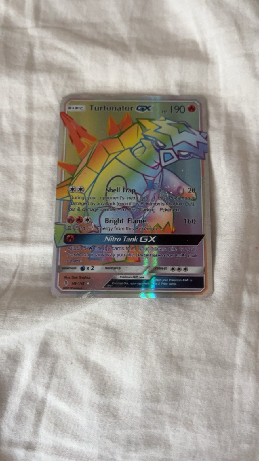 Turtonator GX Rainbow Rare Pokémon Kaart, Ophalen, Gebruikt, Losse kaart, Foil