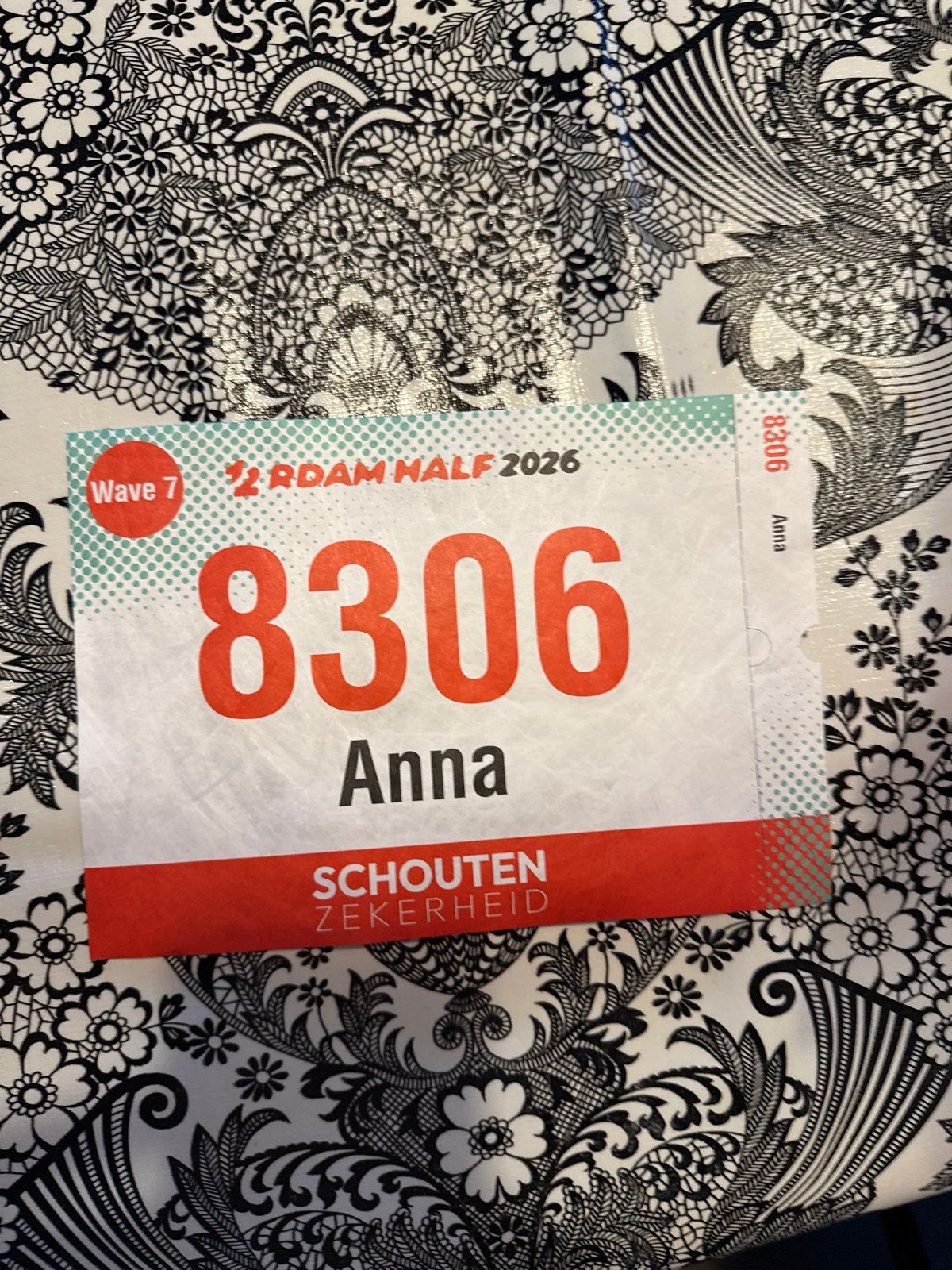 Startbewijs halve marathon Rotterdam, Eén persoon