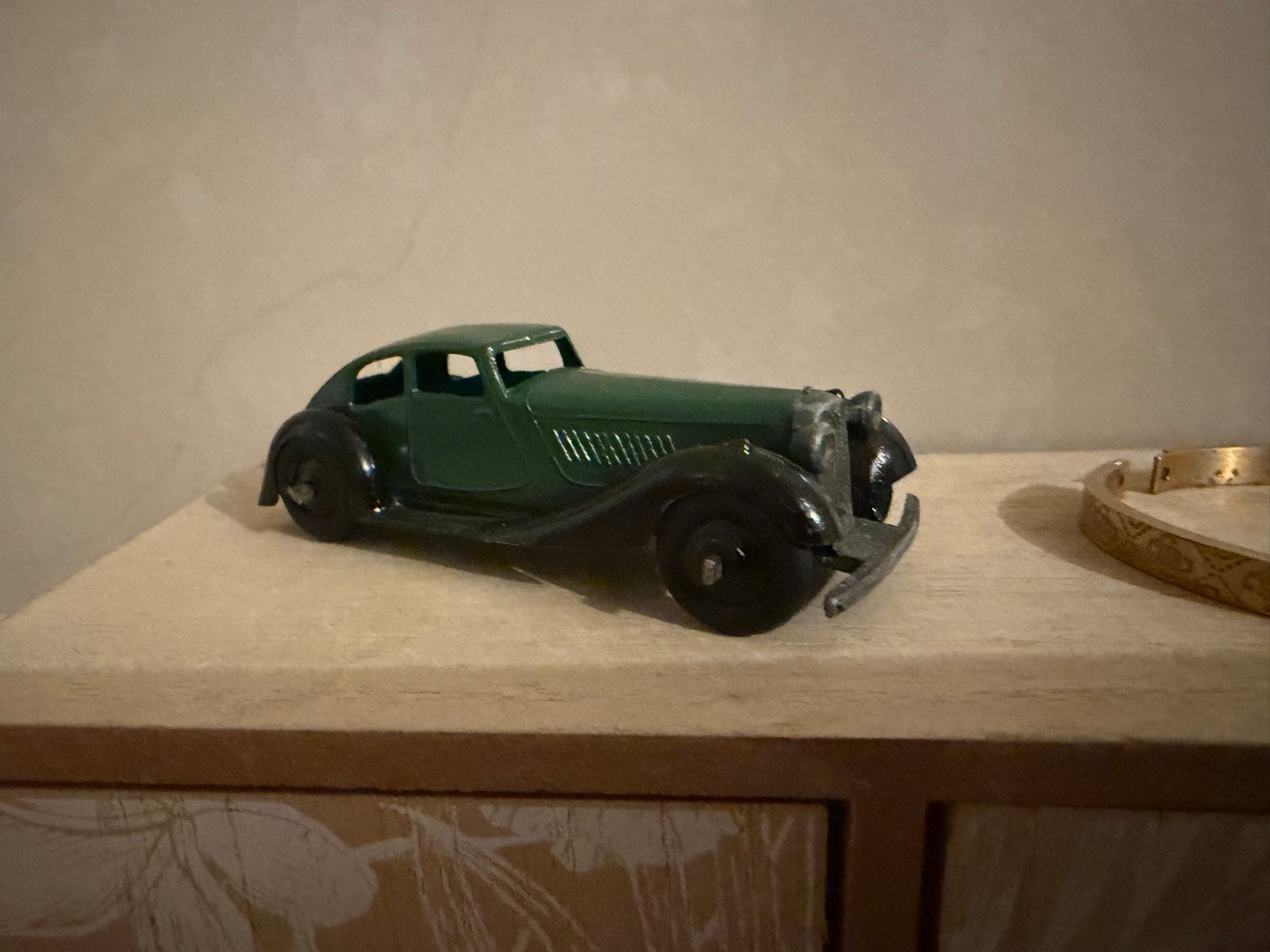 Vintage Dinky Toys 36 Rover - Groen Modelauto, Cc, Gebruikt, Dinky Toys, Ophalen of Verzenden