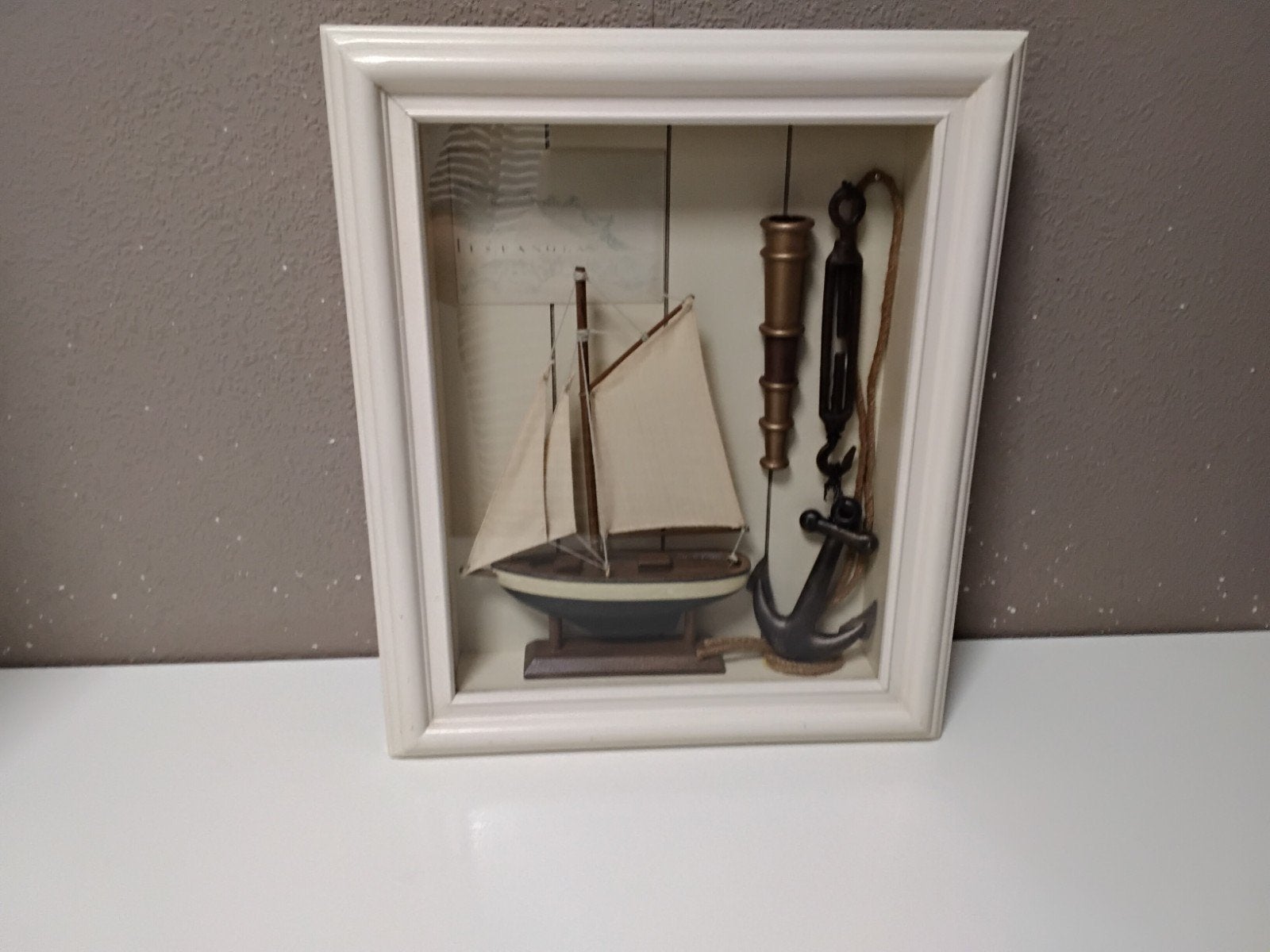 Nautische 3D Wanddecoratie in Lijst - Maritieme Sfeer, Ophalen, Gebruikt