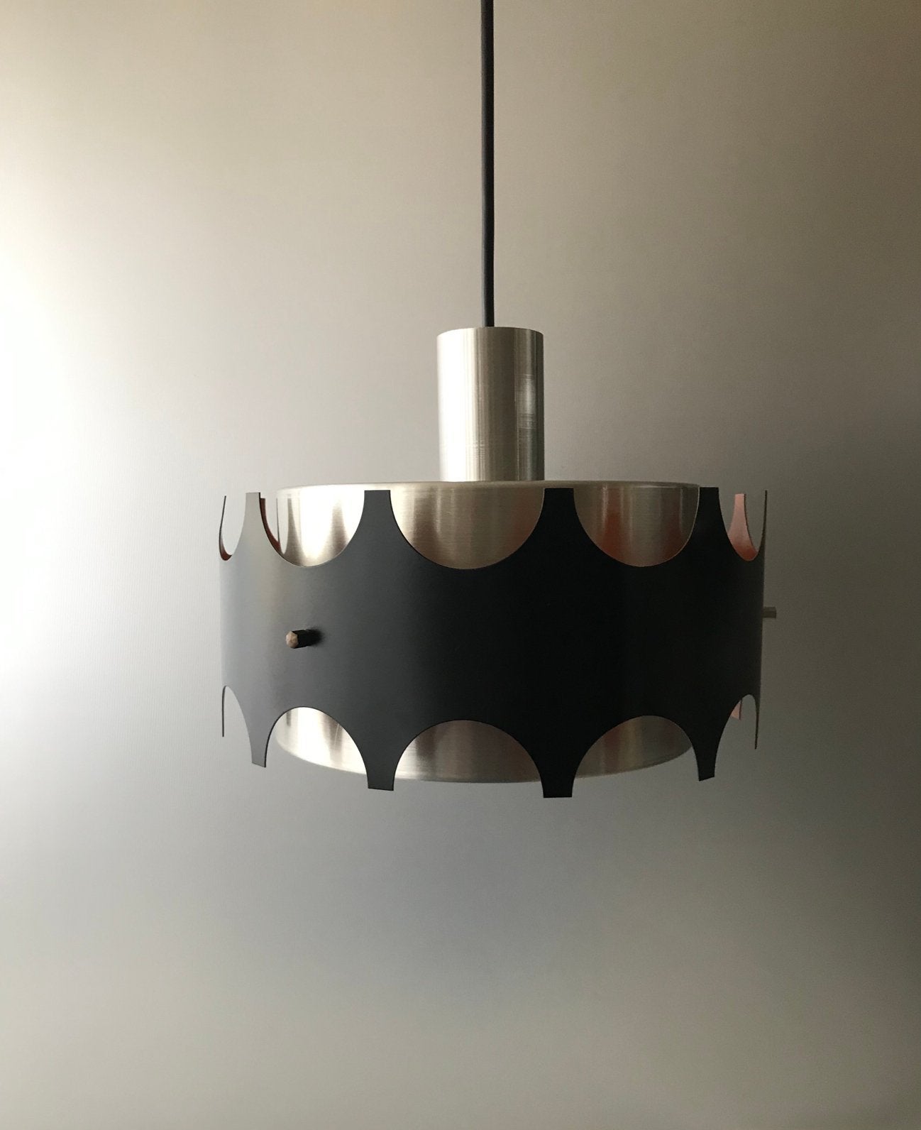Veb Metalldrücker 60s pendant silence of the lamps, Huis en Inrichting, Ophalen of Verzenden, Gebruikt, Metaal, Mid century modern vintage design
