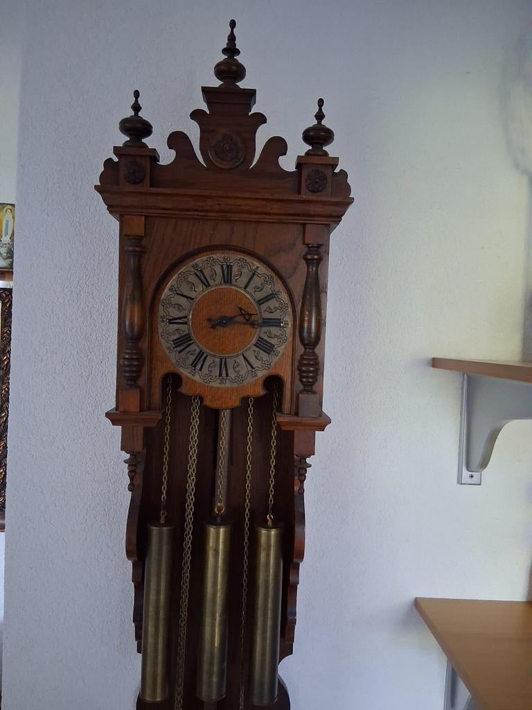 Antieke wandklok met gewichten, Antiek en Kunst, Ophalen