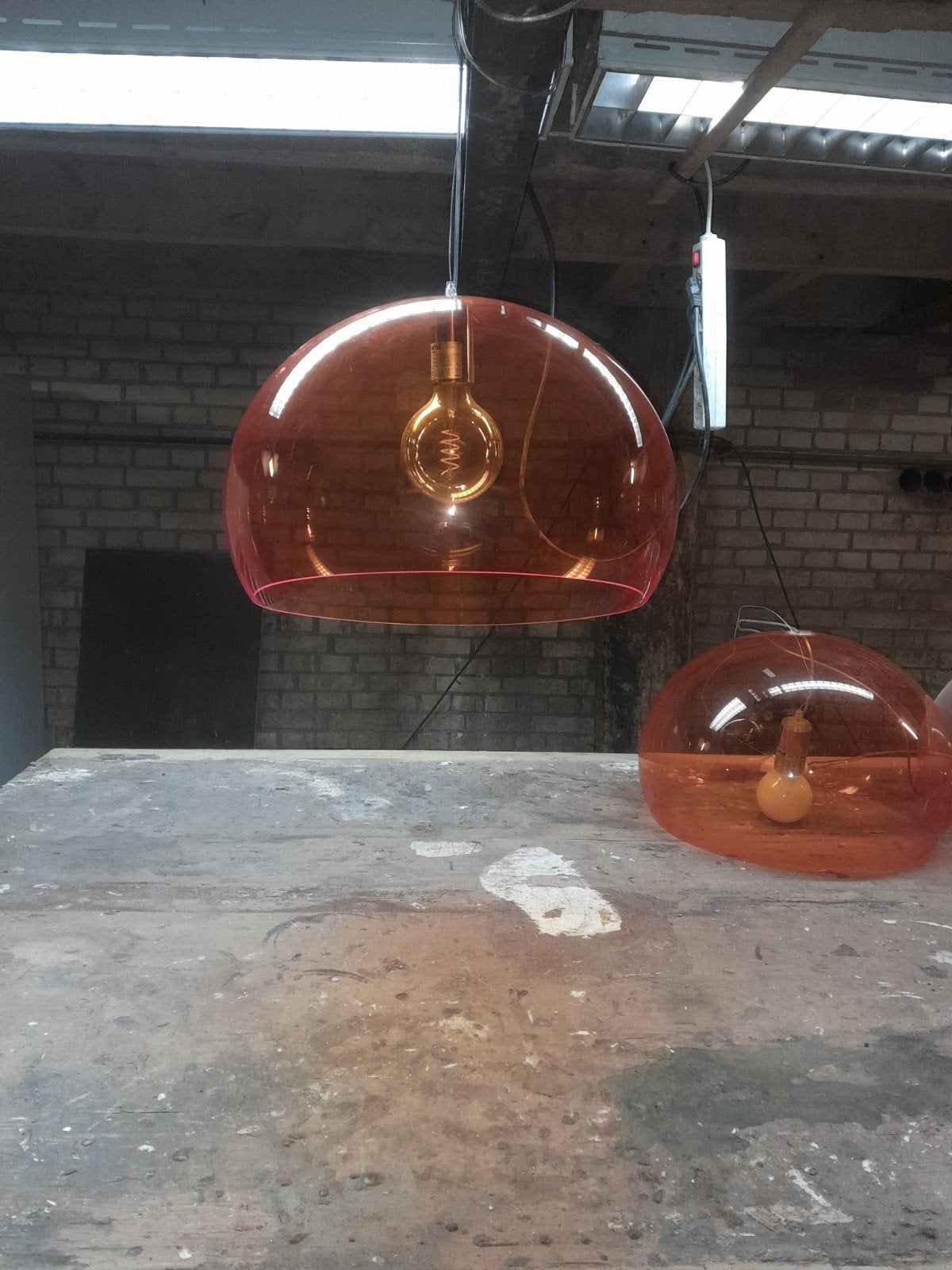 Kartell FL/Y hanglampen, Ophalen of Verzenden, Gebruikt, Kunststof, Minder dan 50 cm