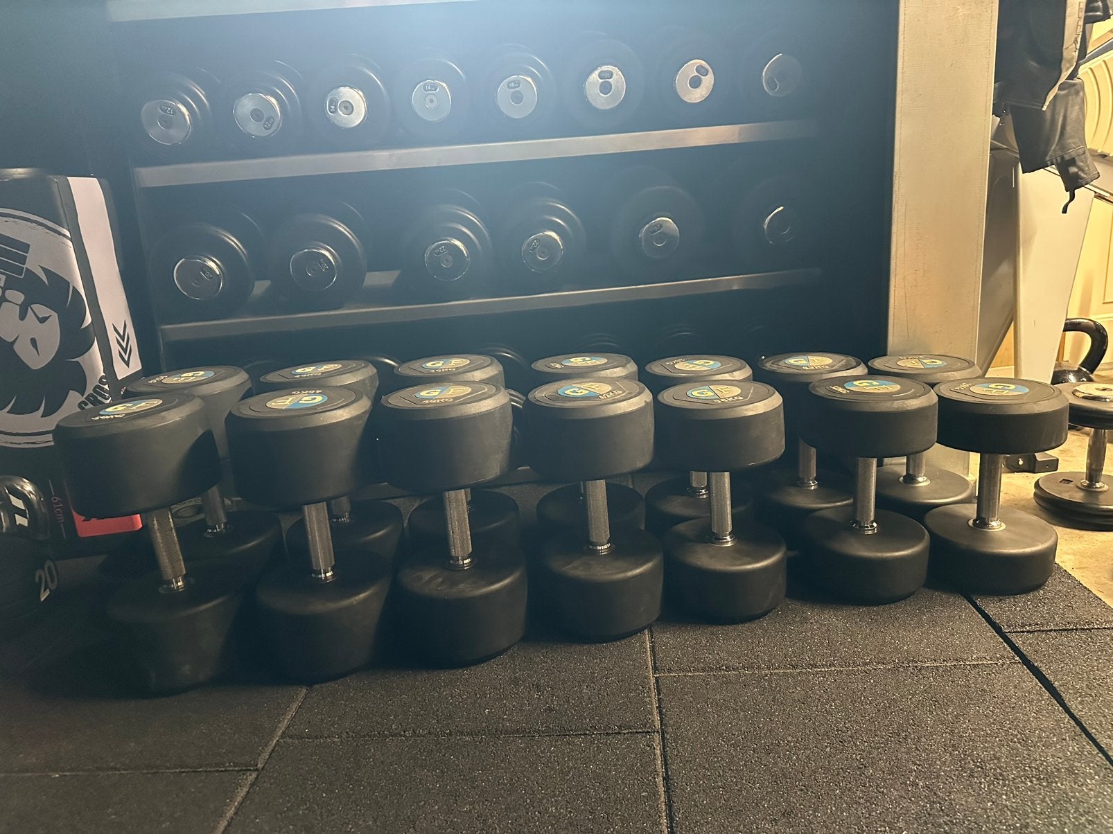 Set dumbbells variërend van 28kg tm 48kg, Ophalen, Zo goed als nieuw, Dumbbell