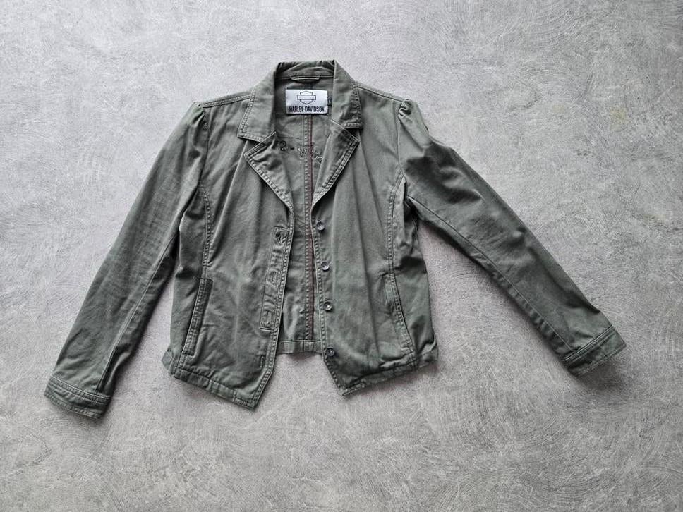 Harley-Davidson Colbert Maat L - Groen met Rozen Patch, Ophalen of Verzenden, Tweedehands
