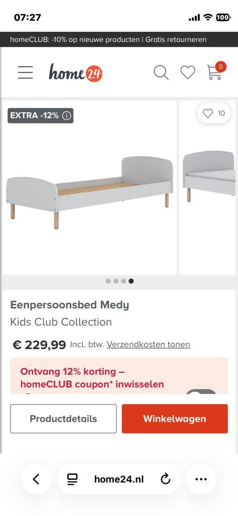 Flexa kinderbed 80x200 cm - Roze met kleine beschadiging, Ophalen, Gebruikt, 80 cm, 200 cm