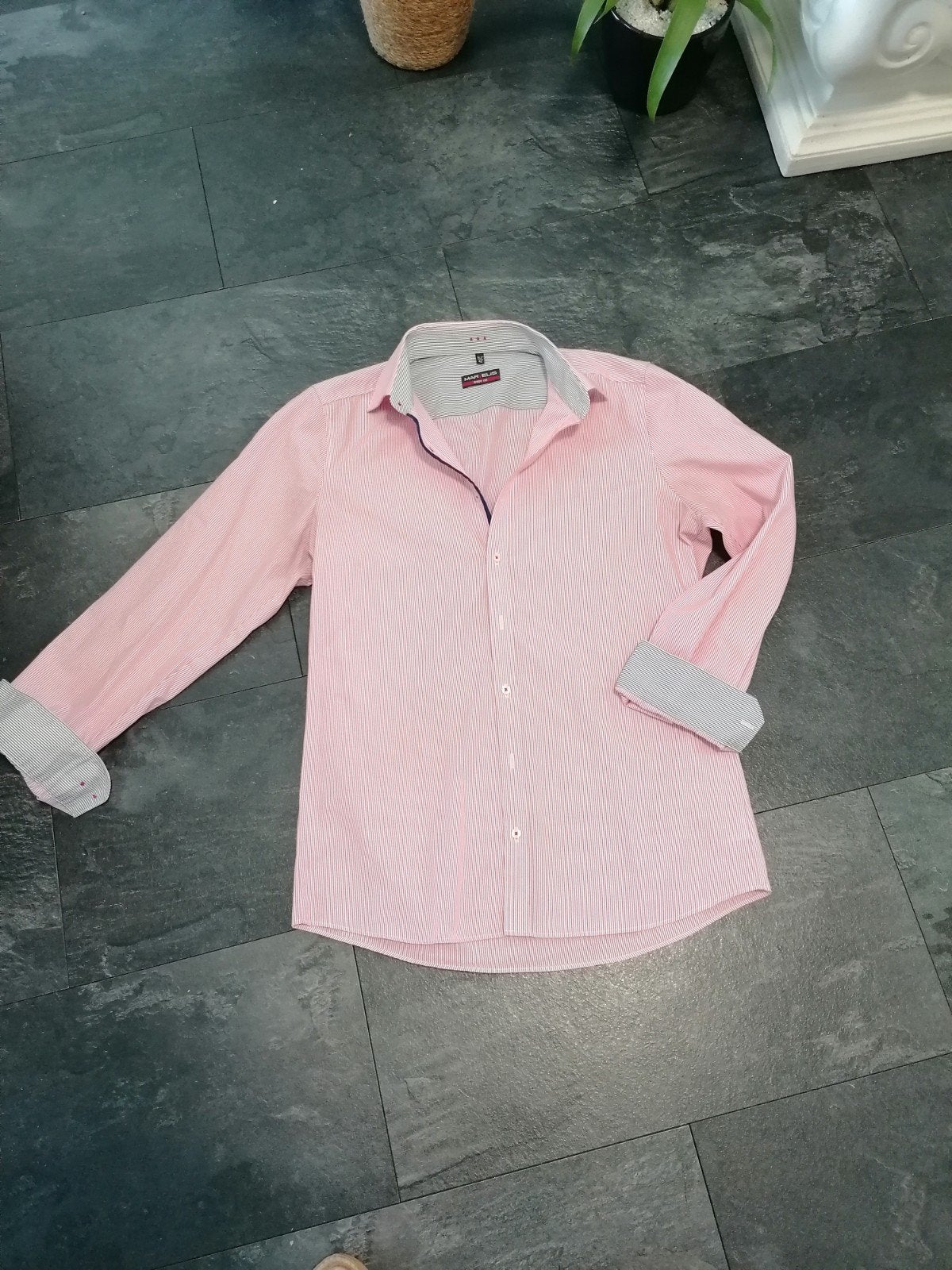 Marvelis Body Fit overhemd roze gestreept, halswijdte 42, Marvelis, Ophalen of Verzenden, Zo goed als nieuw, Halswijdte 41/42 (L)