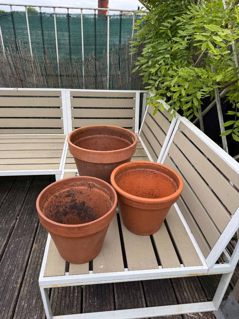 Bloem pot, Gebruikt, Rond, Balkon, Terracotta