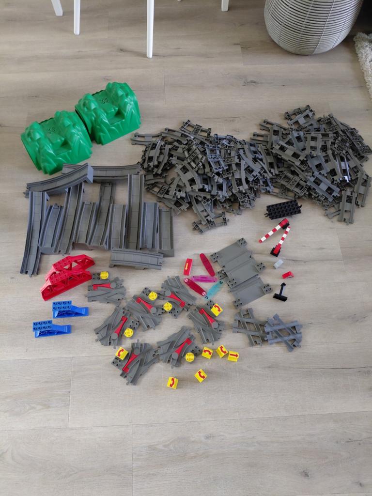 3 zakken met duplo (veel treinrails) te koop, Ophalen, Gebruikt, Duplo