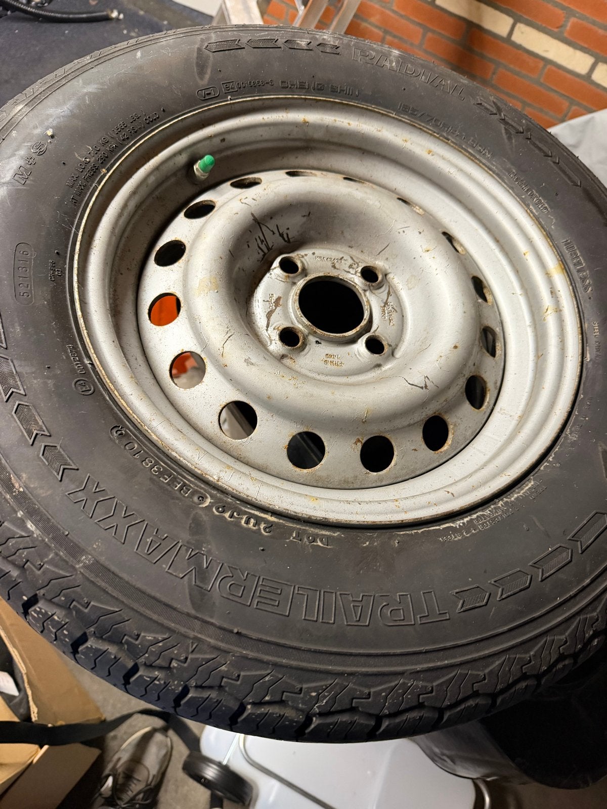 Reservewiel voor caravan - Trailermaxx band op stalen velg, Ophalen, Gebruikt