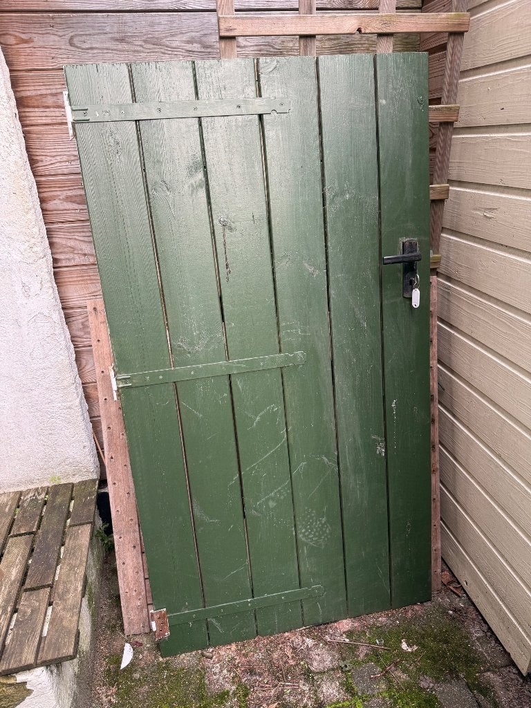 Groene tuindeur / schuurdeur - Gratis, Ophalen, Gebruikt, 80 tot 100 cm, Minder dan 200 cm