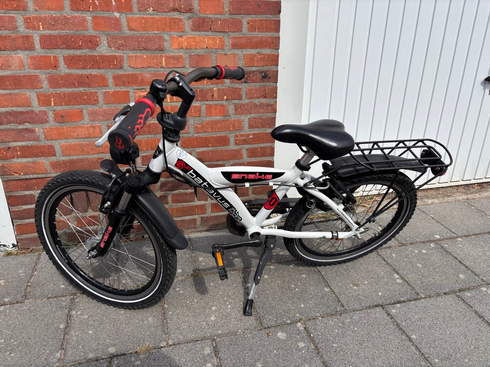 Batavus Snake 20 inch kinderfiets - Wit/Zwart, Ophalen, Gebruikt, Terugtraprem, 16 tot 20 inch