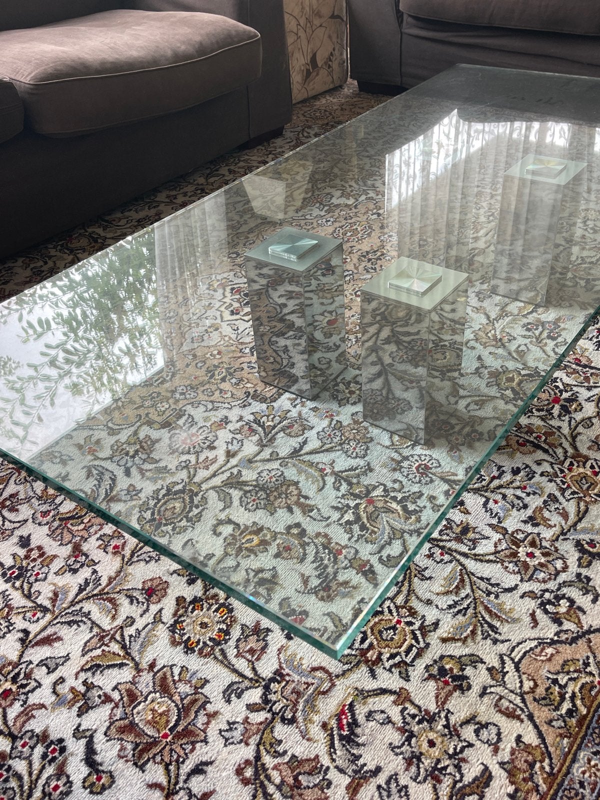 Glazen Van Beek Salontafel Abel, Ophalen, Gebruikt, 50 tot 100 cm, Glas