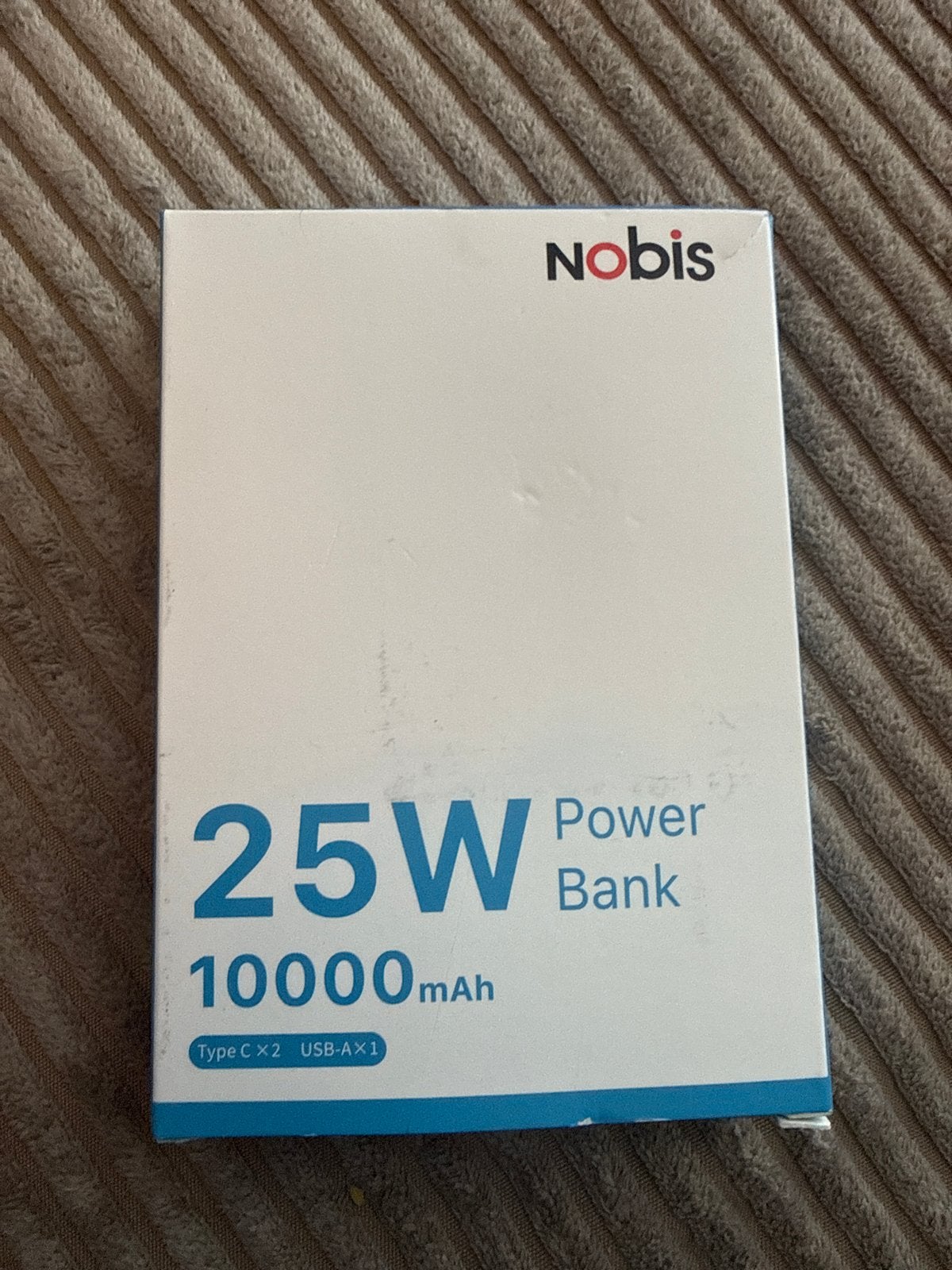 Nobis 10000mAh Powerbank 25W - Draagbare Oplader, Telecommunicatie, Ophalen of Verzenden, Nieuw