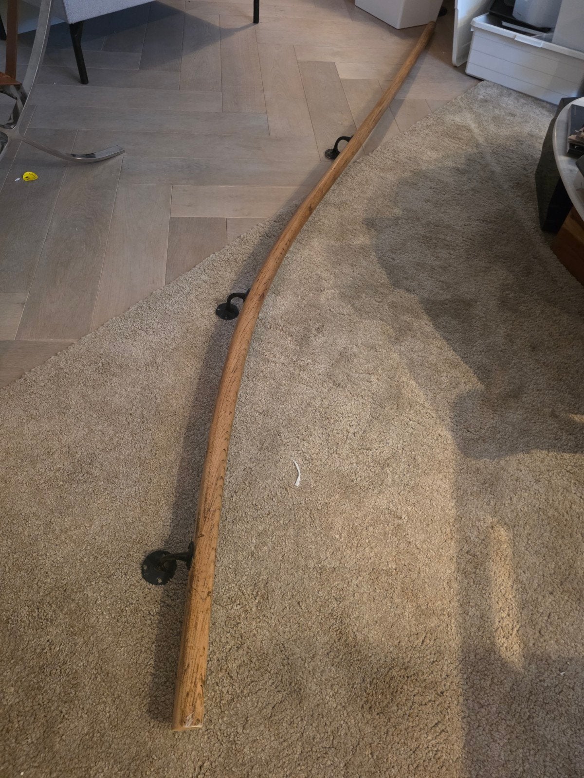 Massief houten trapleuning 280 cm - Handwerk, Ophalen, Eiken, Plinten