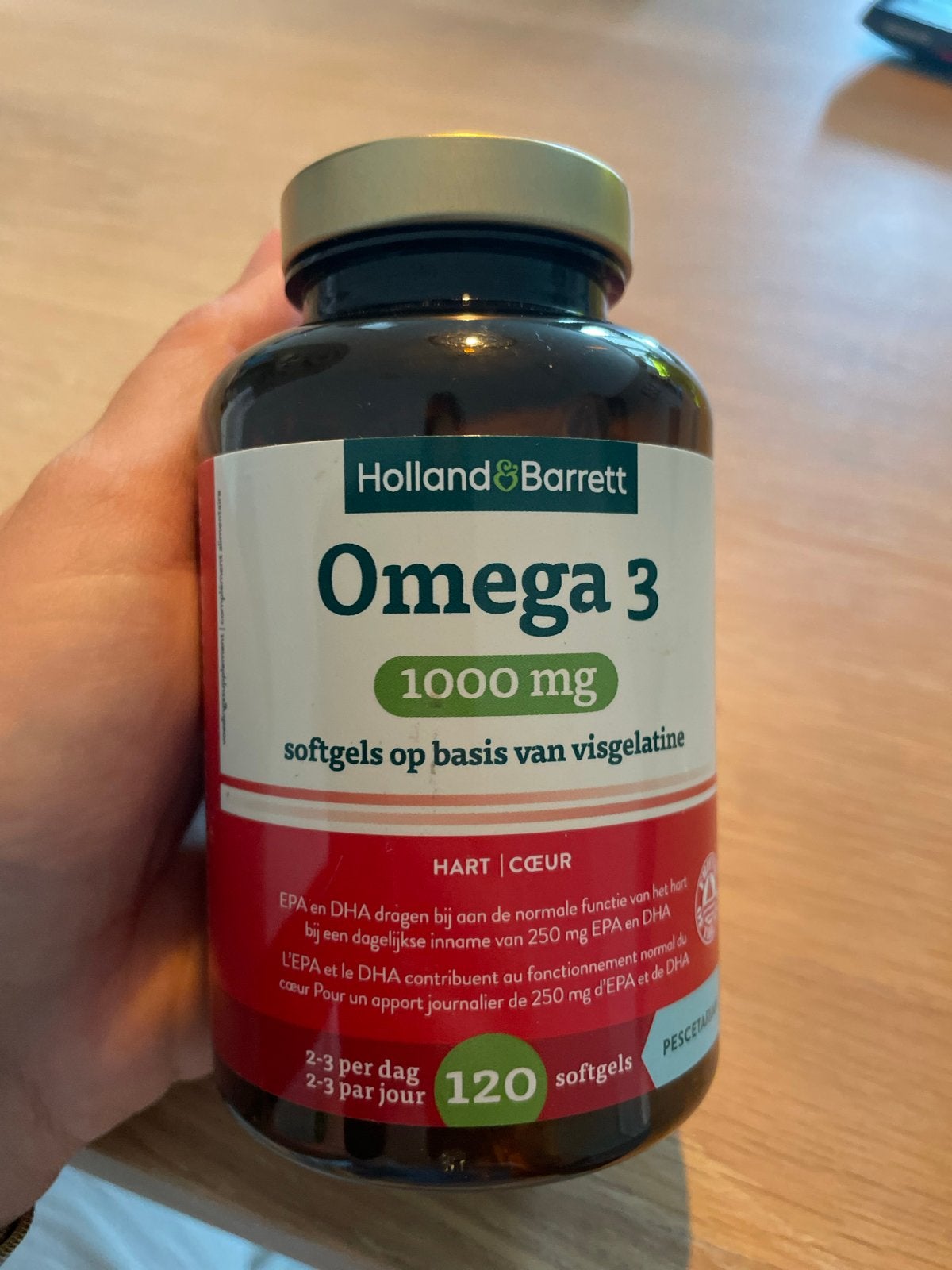 Holland & Barrett Omega 3 1000mg Visolie 120 softgels, Ophalen of Verzenden, Nieuw, Overige typen