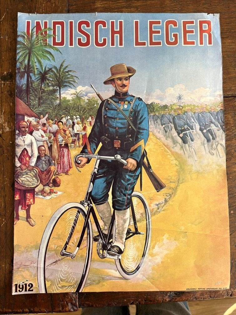 Zeldzame poster Indisch Leger 1912 - Koloniale Geschiedenis, Ophalen of Verzenden, A1 t/m A3, Overige onderwerpen, Rechthoekig Staand