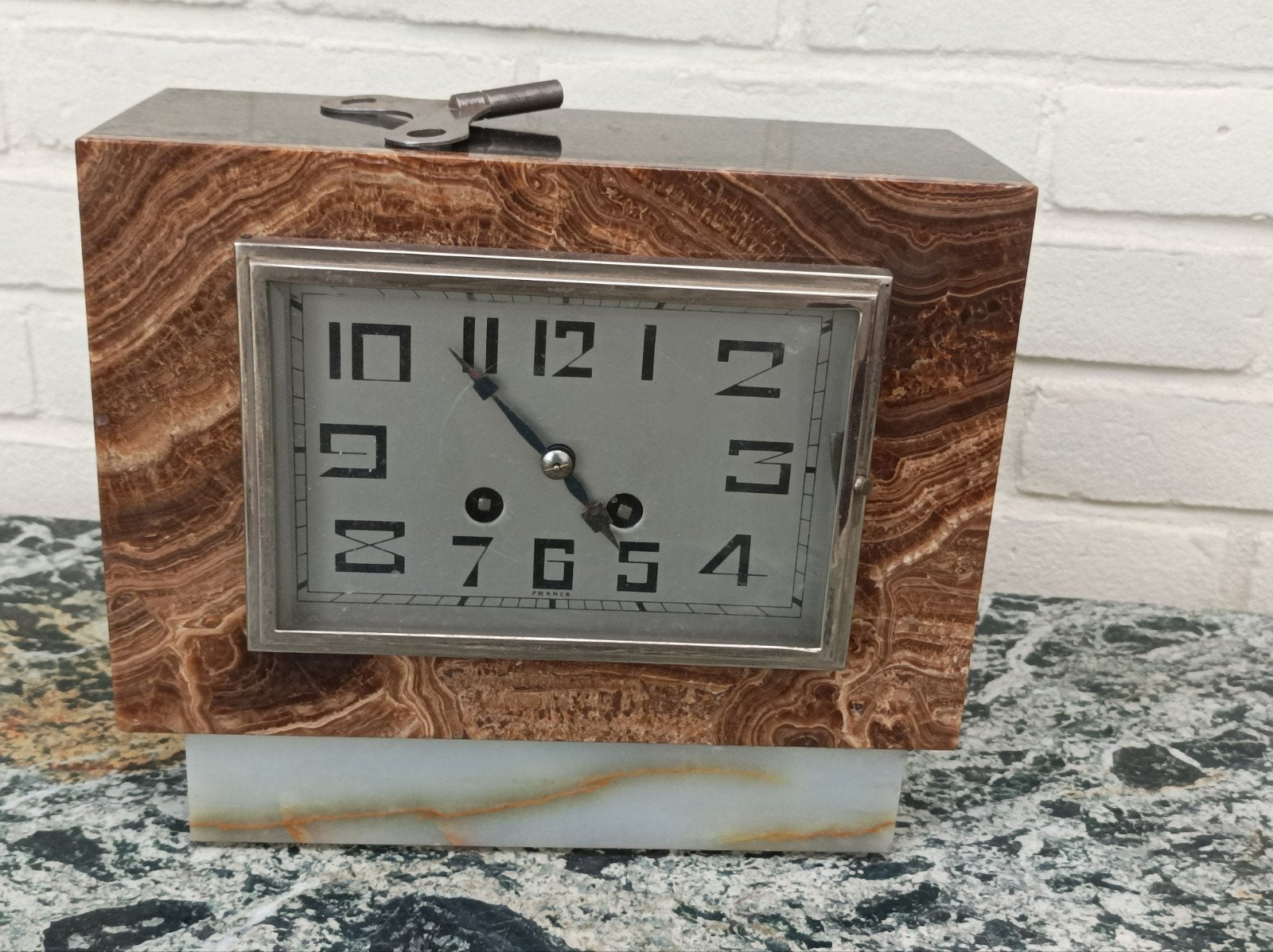 Marmeren Art Deco Klok, Ophalen, Tafelklok
