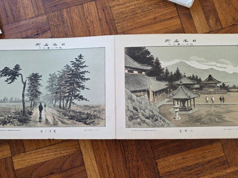 Japans prentenboek in lithografie - 19e eeuw, Antiek en Kunst, Ophalen of Verzenden, Print, Lithografie
