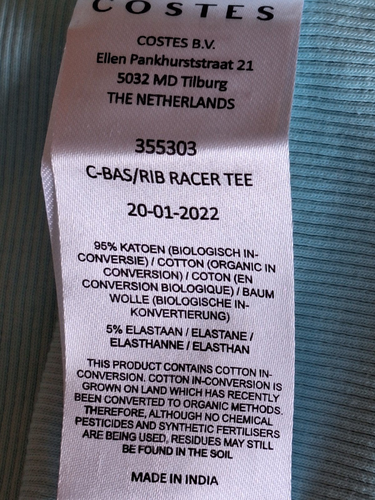 Turquoise gekrobde tanktop, Maat 38/40 (M), Blauw, Ophalen of Verzenden, Zo goed als nieuw