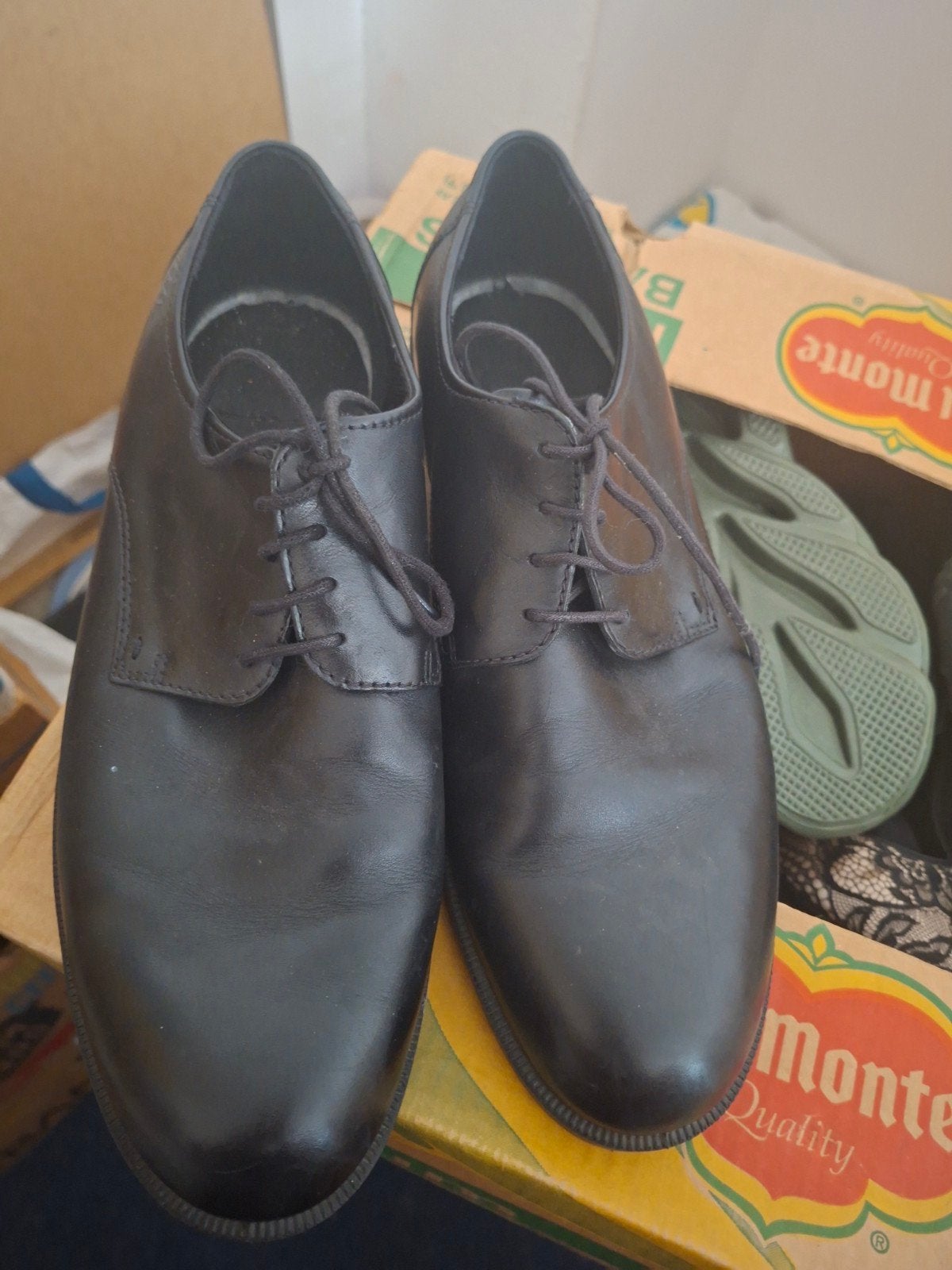 Nette zwarte Ecco veterschoenen - Maat 45, Ecco, Zwart, Ophalen of Verzenden, Gedragen