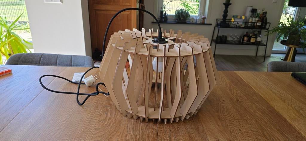 Lamp Caesser hout Loods 5., Ophalen of Verzenden, Rond
