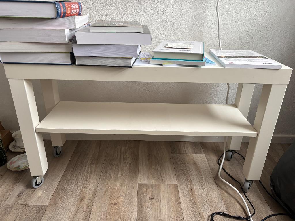 Wit bijzet tafeltje of tv meubel op wieltjes ikea, Ophalen, 50 tot 100 cm, 50 tot 100 cm, Zo goed als nieuw