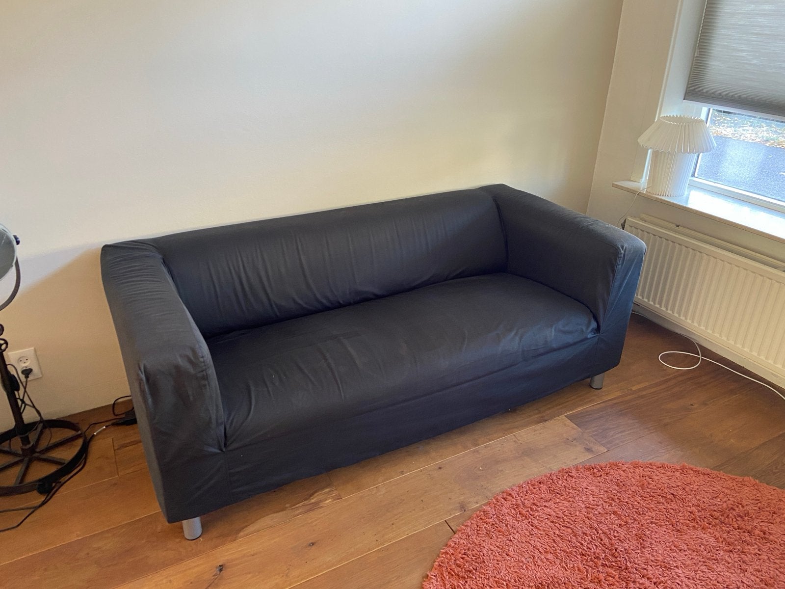 Zwarte IKEA Klippan bank - 2-zitsbank, Ophalen, Gebruikt, 150 tot 200 cm, Tweepersoons