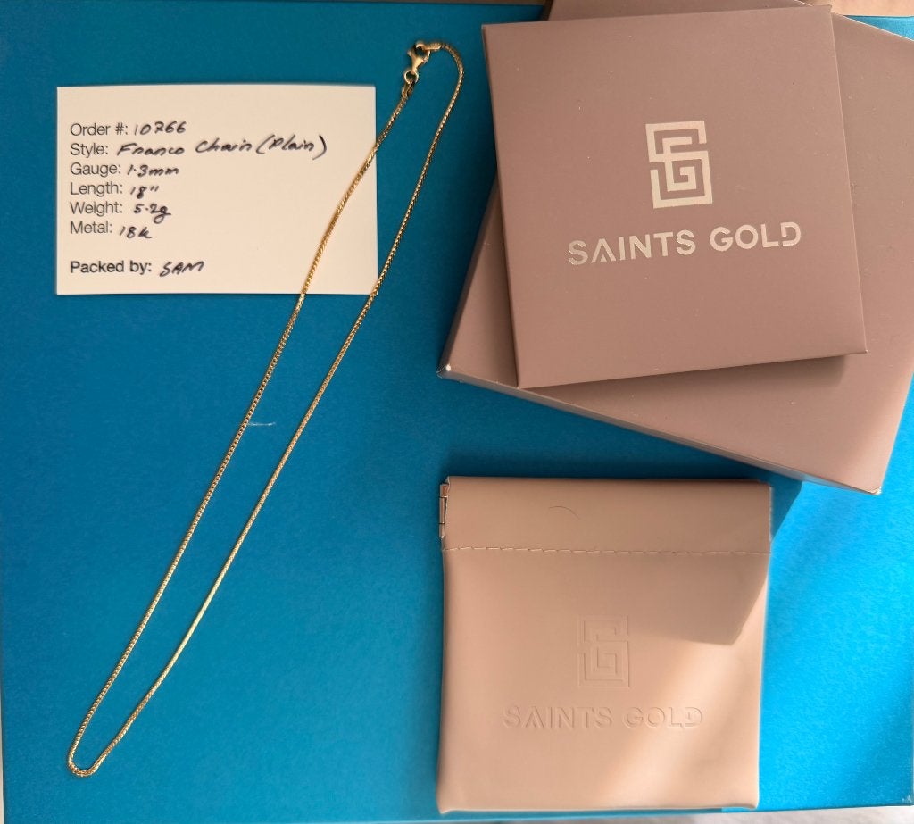 18k gouden franco ketting nieuw 5,2 gram, Ophalen of Verzenden, Nieuw, Goud, Goud