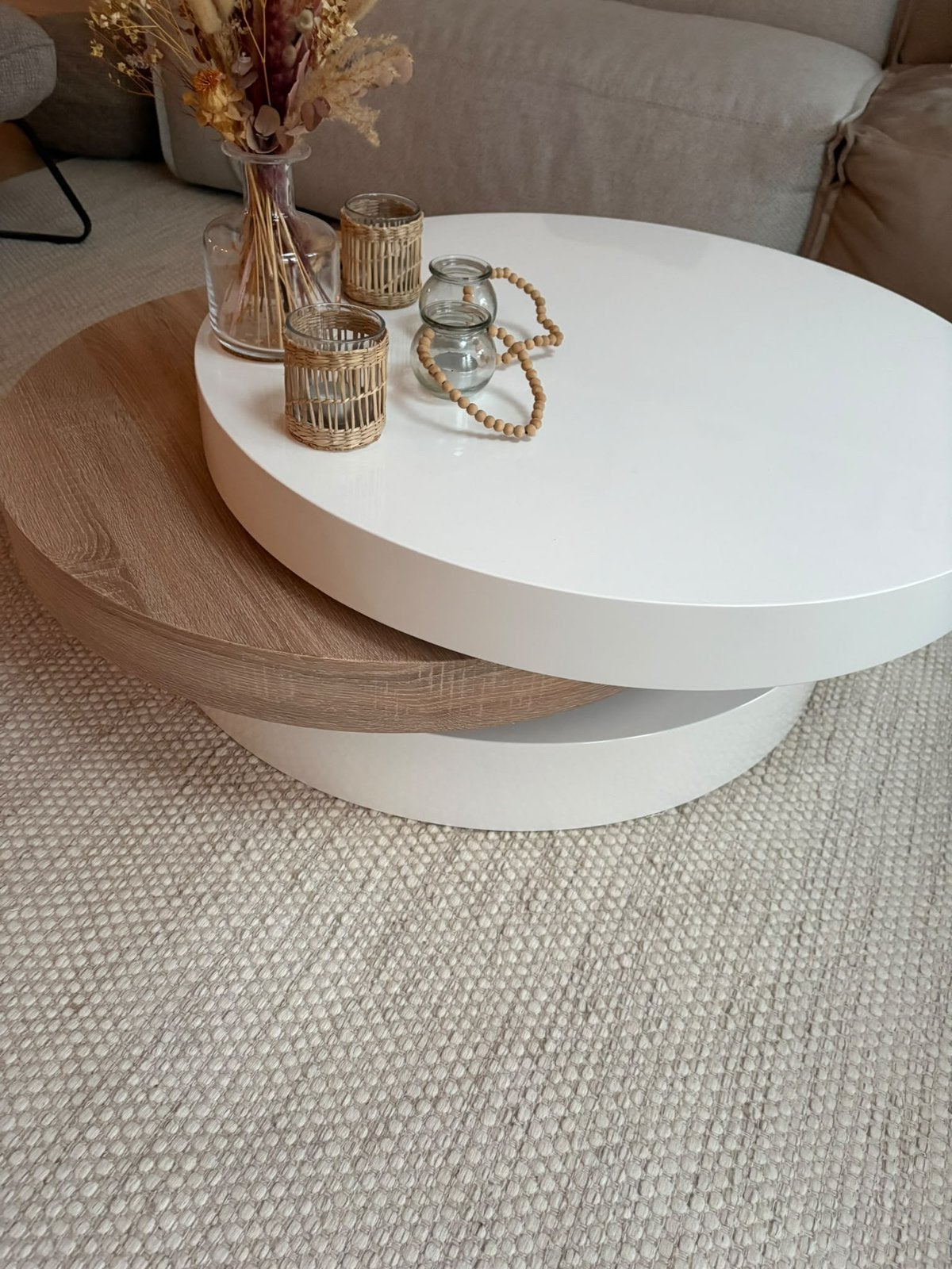 Salontafel uitschuifbaar, Ophalen, Gebruikt, 50 tot 100 cm, 50 tot 100 cm