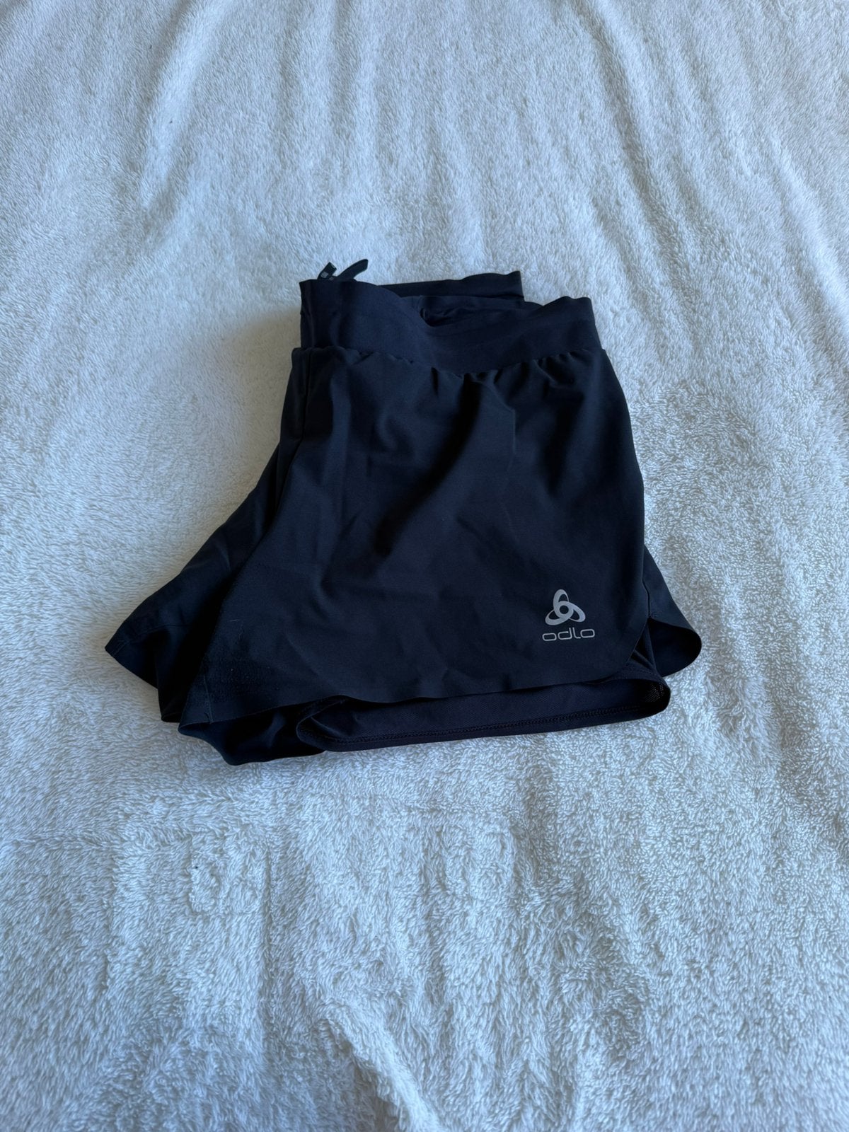 Hardloopbroek dames Merk Odlo Maat L zwart van dunne stof, Zwart, Maat 42/44 (L), Ophalen of Verzenden, Zo goed als nieuw
