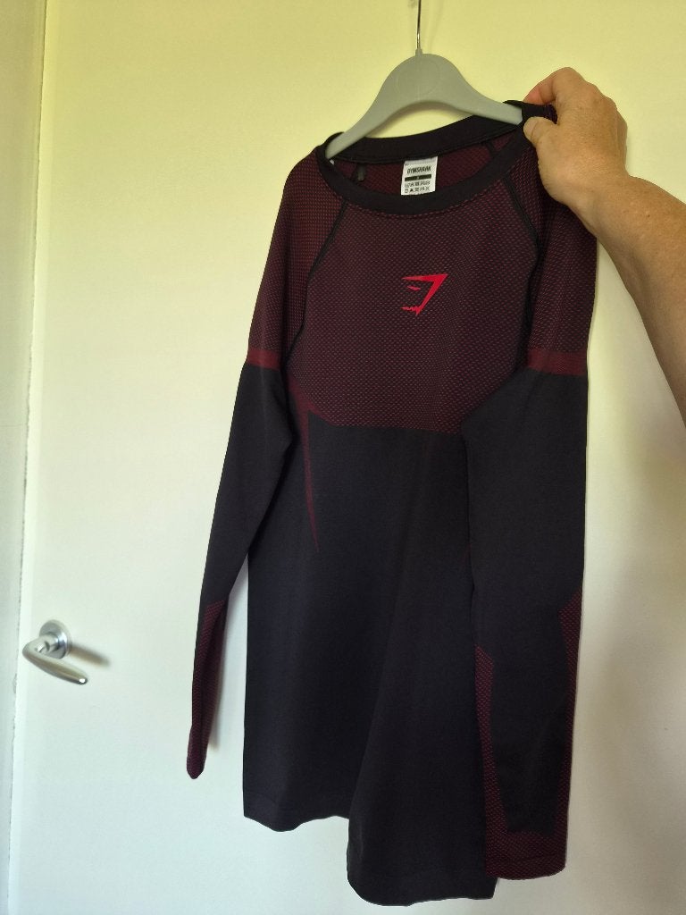 Gymshark Onyx 5.0 Seamless Long sleeve t- shirt, Fitness, Zwart, Nieuw, Ophalen of Verzenden
