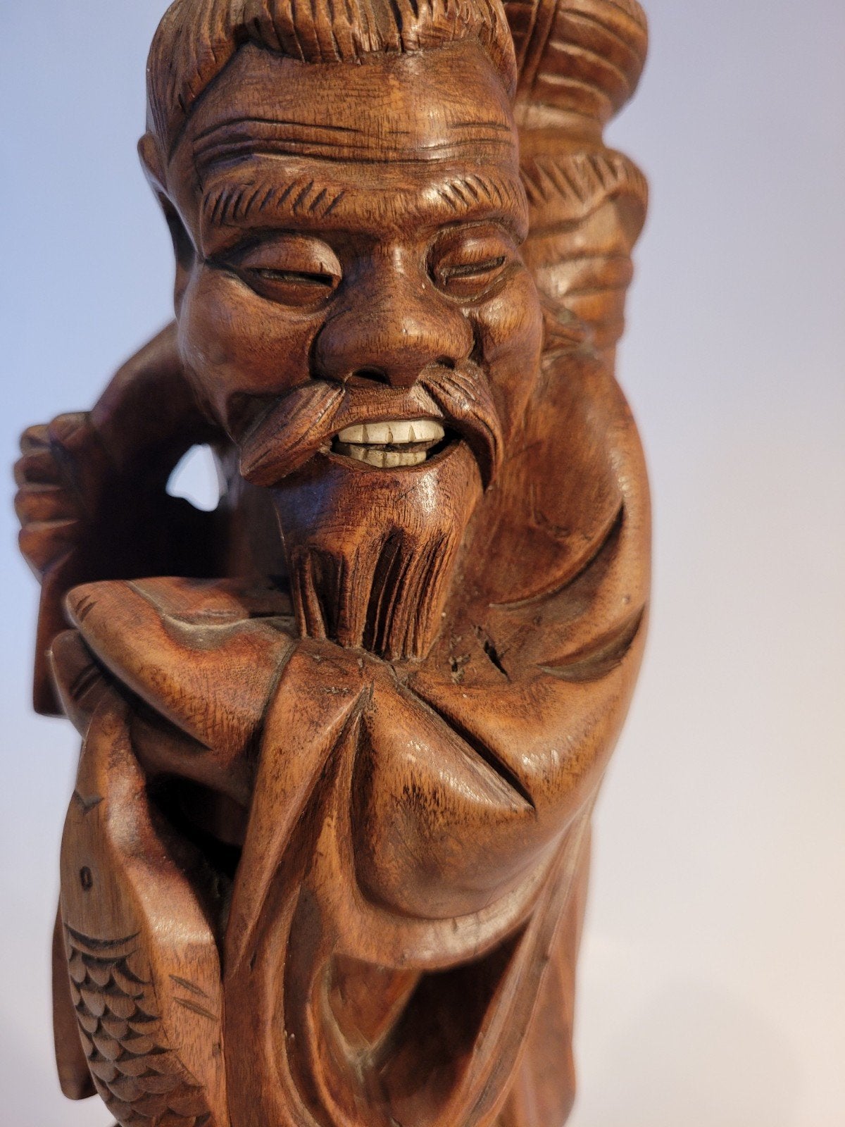 houten beeld houtsnijwerk Chinees beelden hout China antiek, Houtsnijwerk, Ophalen of Verzenden, Handgemaakt, 20 - 50 cm