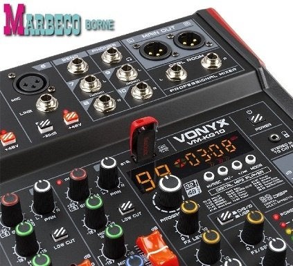 Mixer, Mengpaneel 10-kanaals, Bluetooth, USB, MP3, DSP, Rec, Vonyx, Nieuw, Info@marbeco.nl, Overige instrumenten