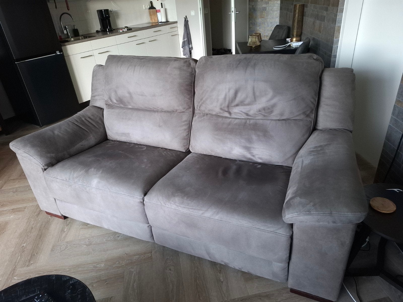 Mooi bankstel, z.g.a.n., rook- en diervrij huis, Ophalen, Gebruikt, 75 tot 100 cm, Rechte bank