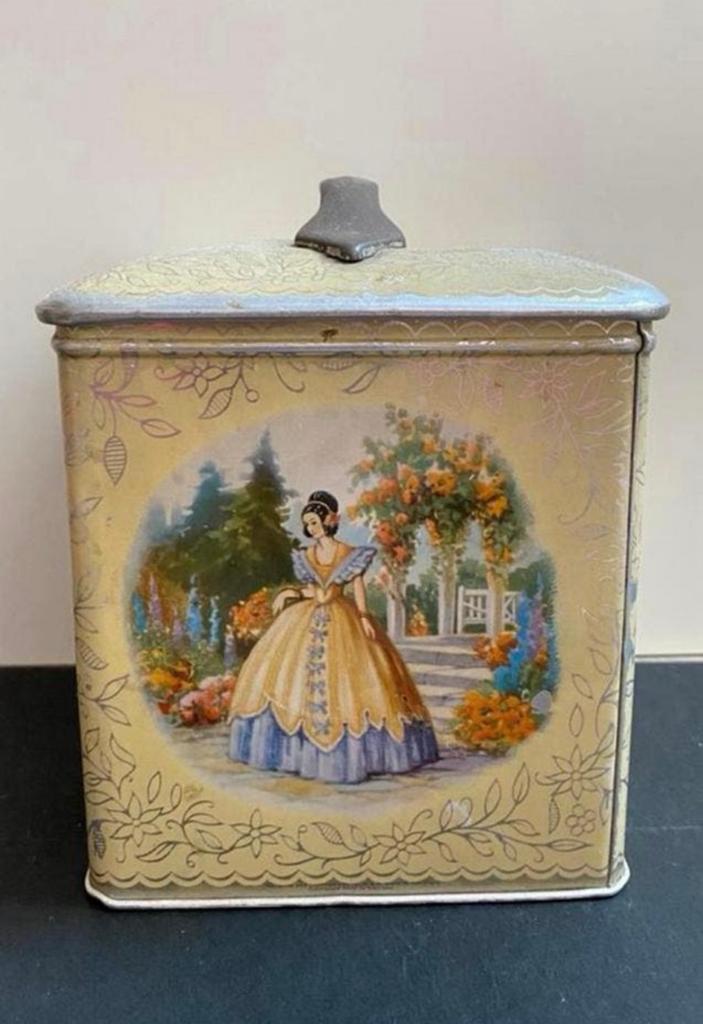 Antiek Bewaarblik Verblifa - romantisch decor, Verzamelen, Blikken, Ophalen of Verzenden, Gebruikt, Overige, Overige merken