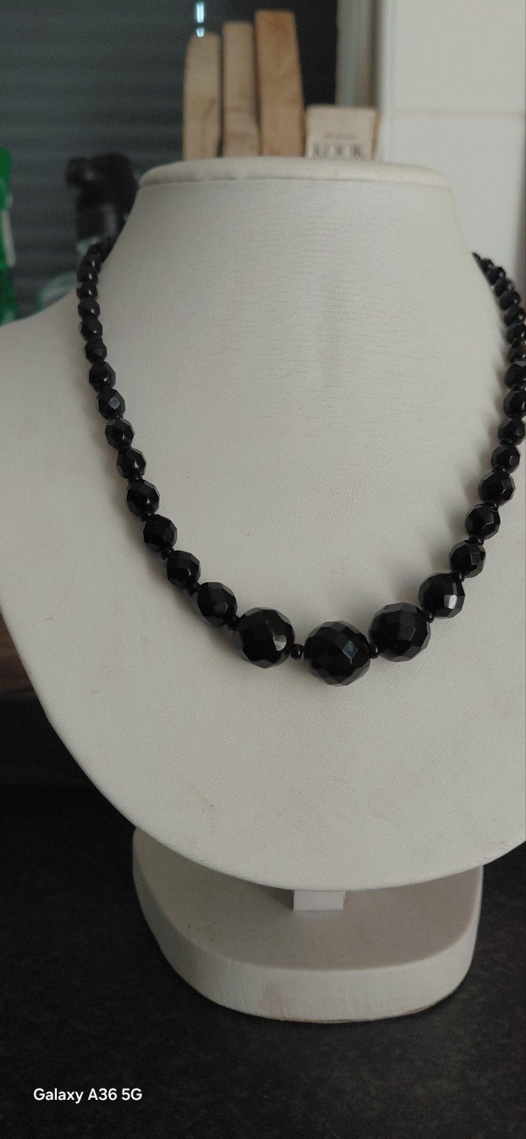 gitten ketting,aflopend,zilverkl.slot,ANTIEK,46 cm, Verzenden, Overige materialen, Ketting