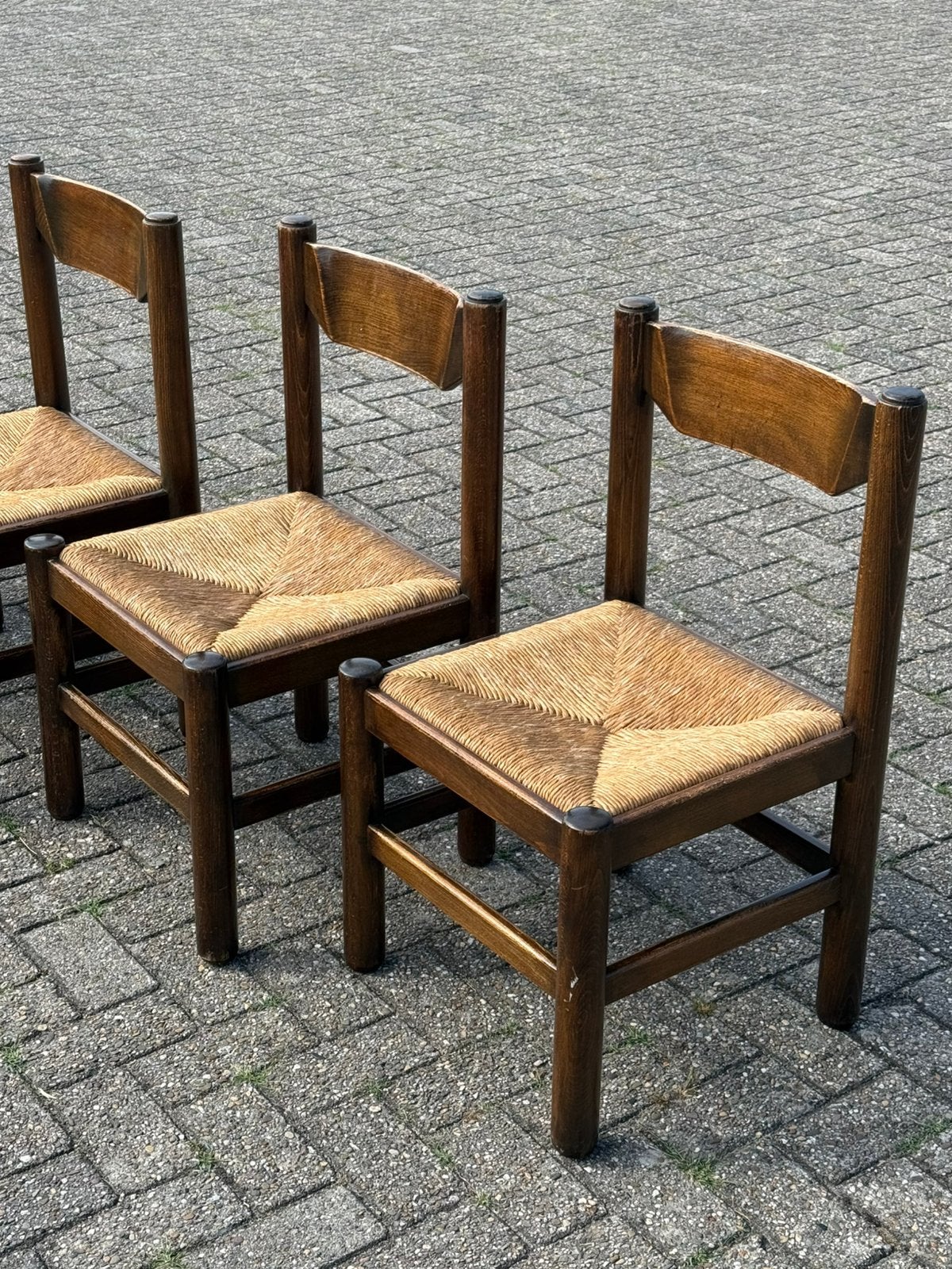 Vico Magistretti eetkamerset met tafel, Ophalen, Gebruikt, Bruin, Vijf, Zes of meer stoelen