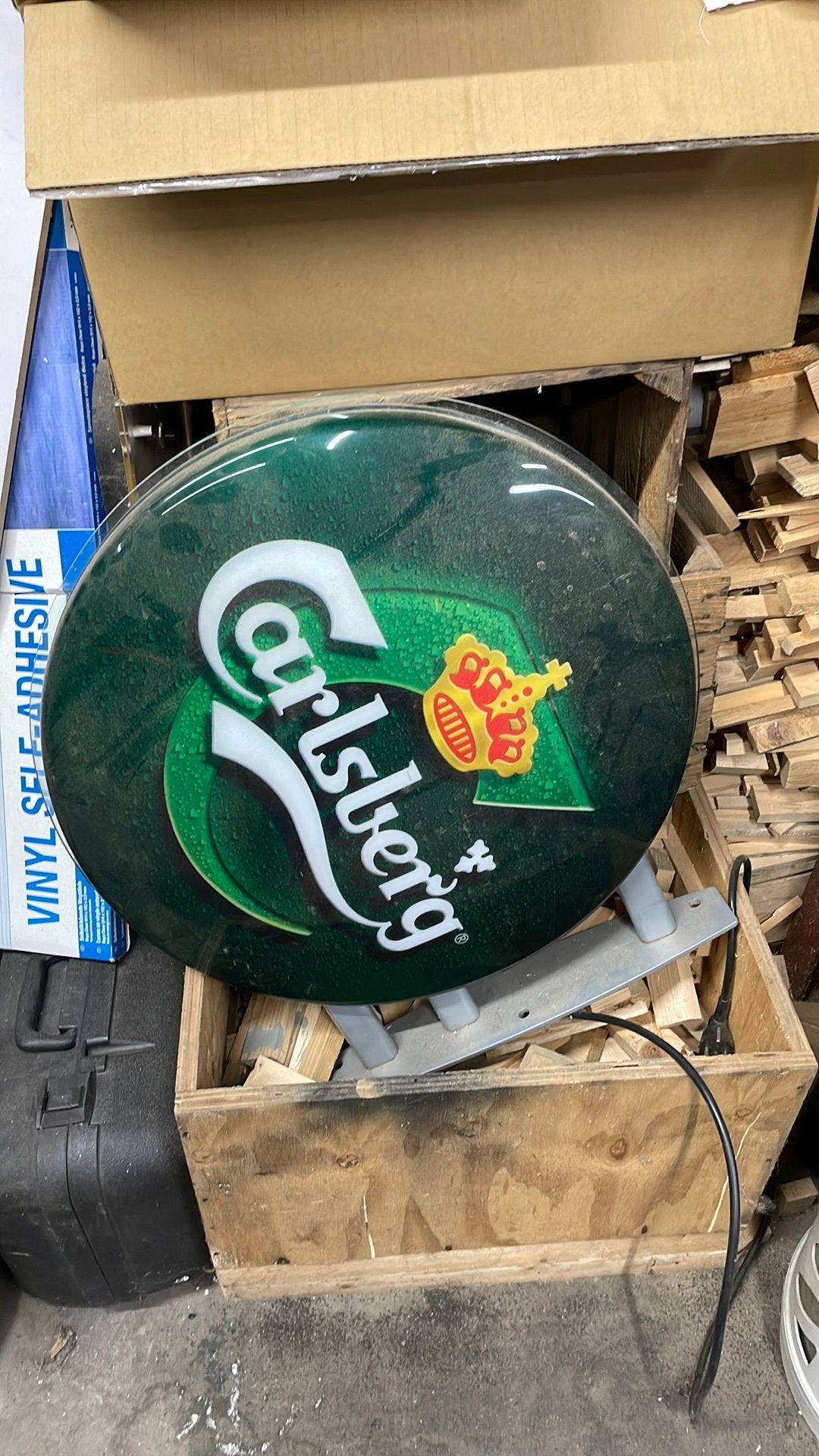 Lichtbak carlsberg bierreclame, Verzamelen, Merken en Reclamevoorwerpen, Ophalen, Zo goed als nieuw, Lichtbak of (neon) lamp