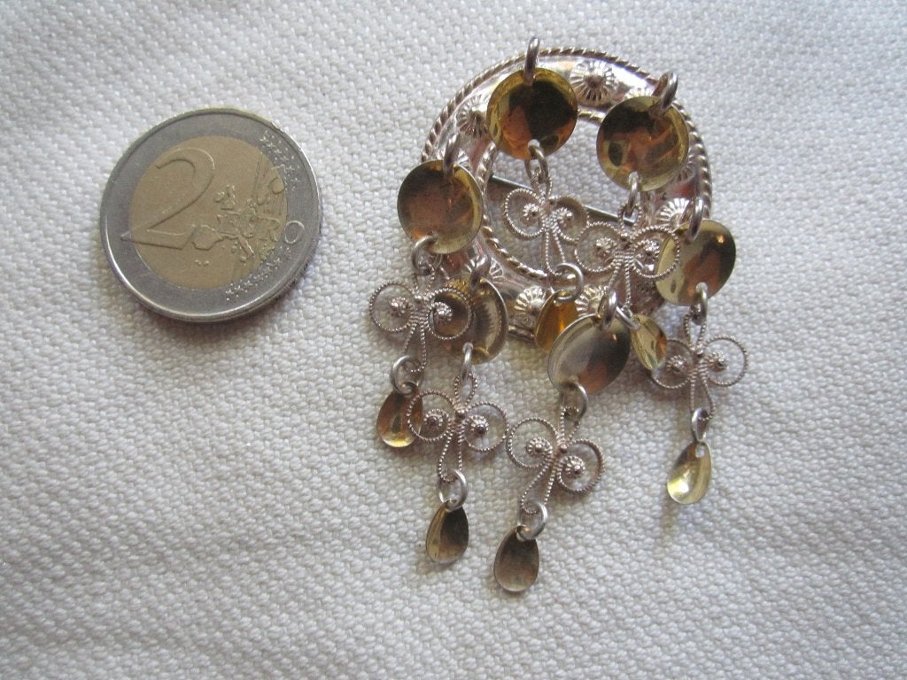12.   Schitterende oude broche,  zilver 830, Ophalen, Zilver, Broche