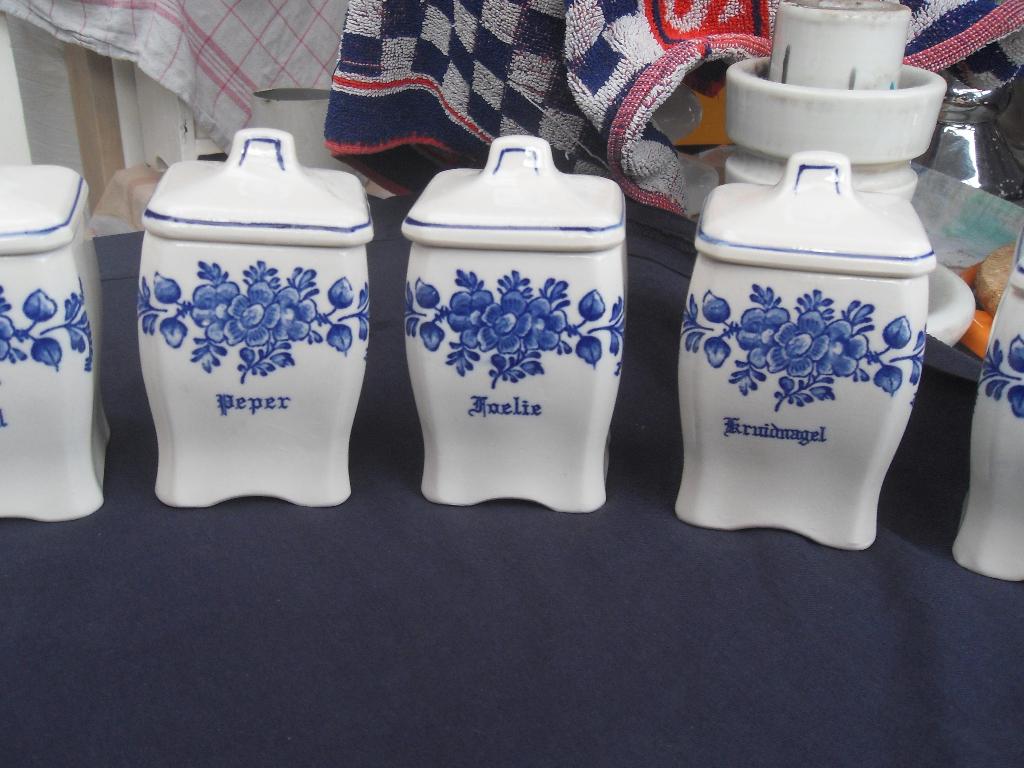 kruidenpotjes/ voorraadpotten koffie thee / porselein, Antiek en Kunst, Ophalen of Verzenden